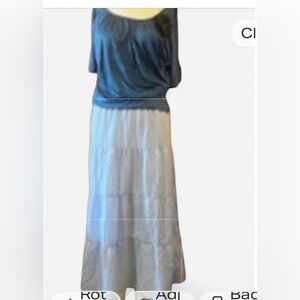 Sold sold sold .....Elegant Blue and White Tiered Skirt